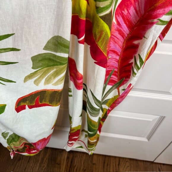 Farm Rio Maxi Jumpsuit Size M Tropical Leaf Print Button Front Boho Resort $225 - Picture 3 of 14